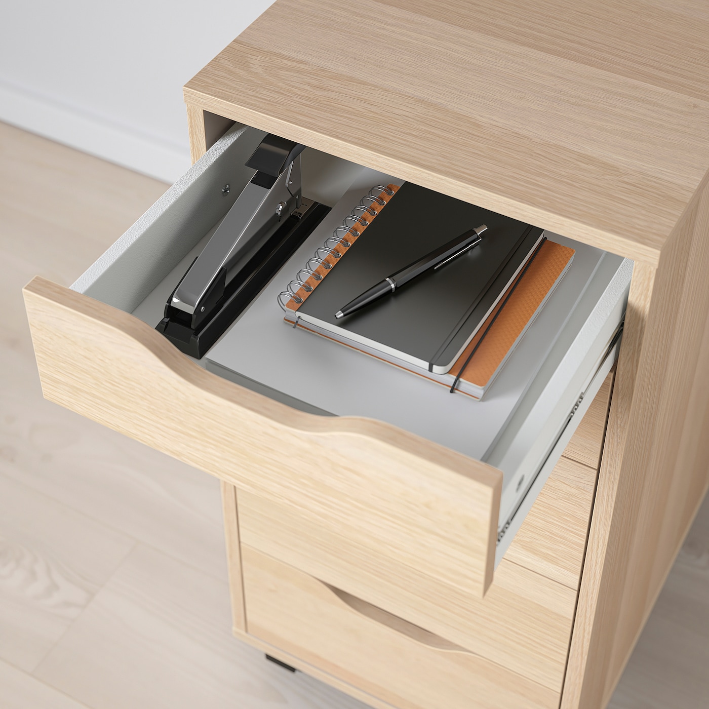 Alex Drawer Unit On Castors White Stained Oak Effect Black Ikea