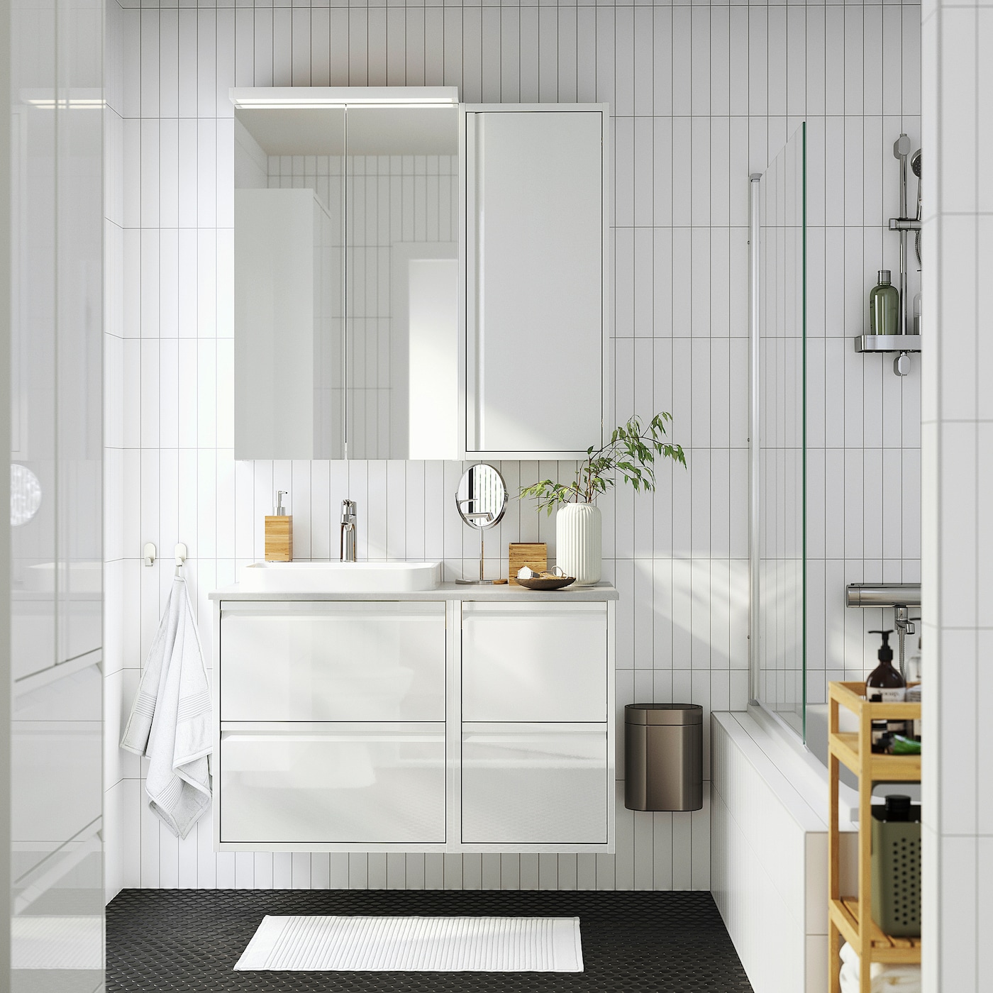 ÄNGSJÖN wall cabinet with door high-gloss white - IKEA