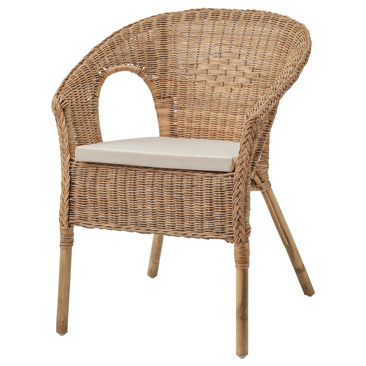 AGEN armchair with cushion rattan/Norna natural - IKEA