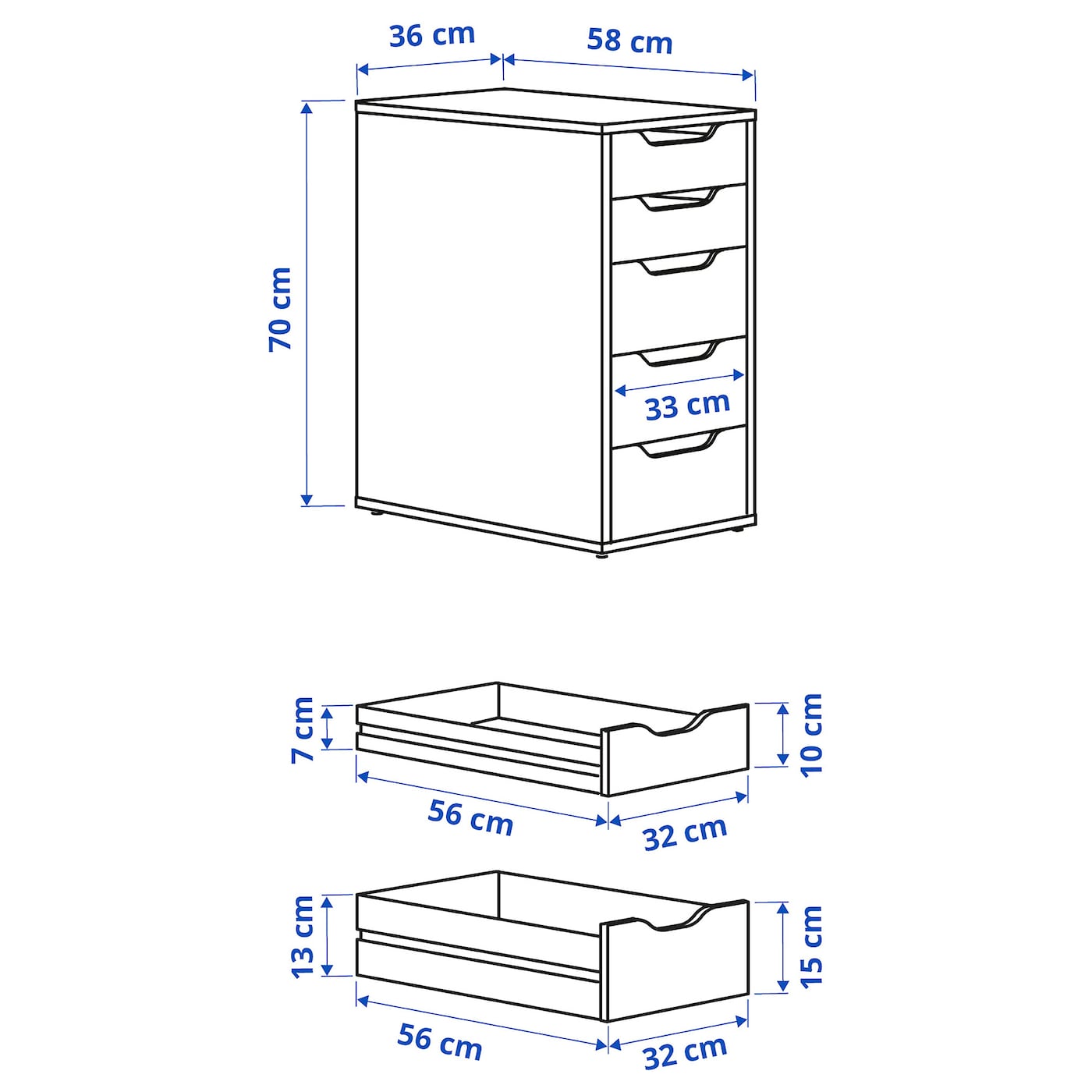 ALEX drawer unit white - IKEA