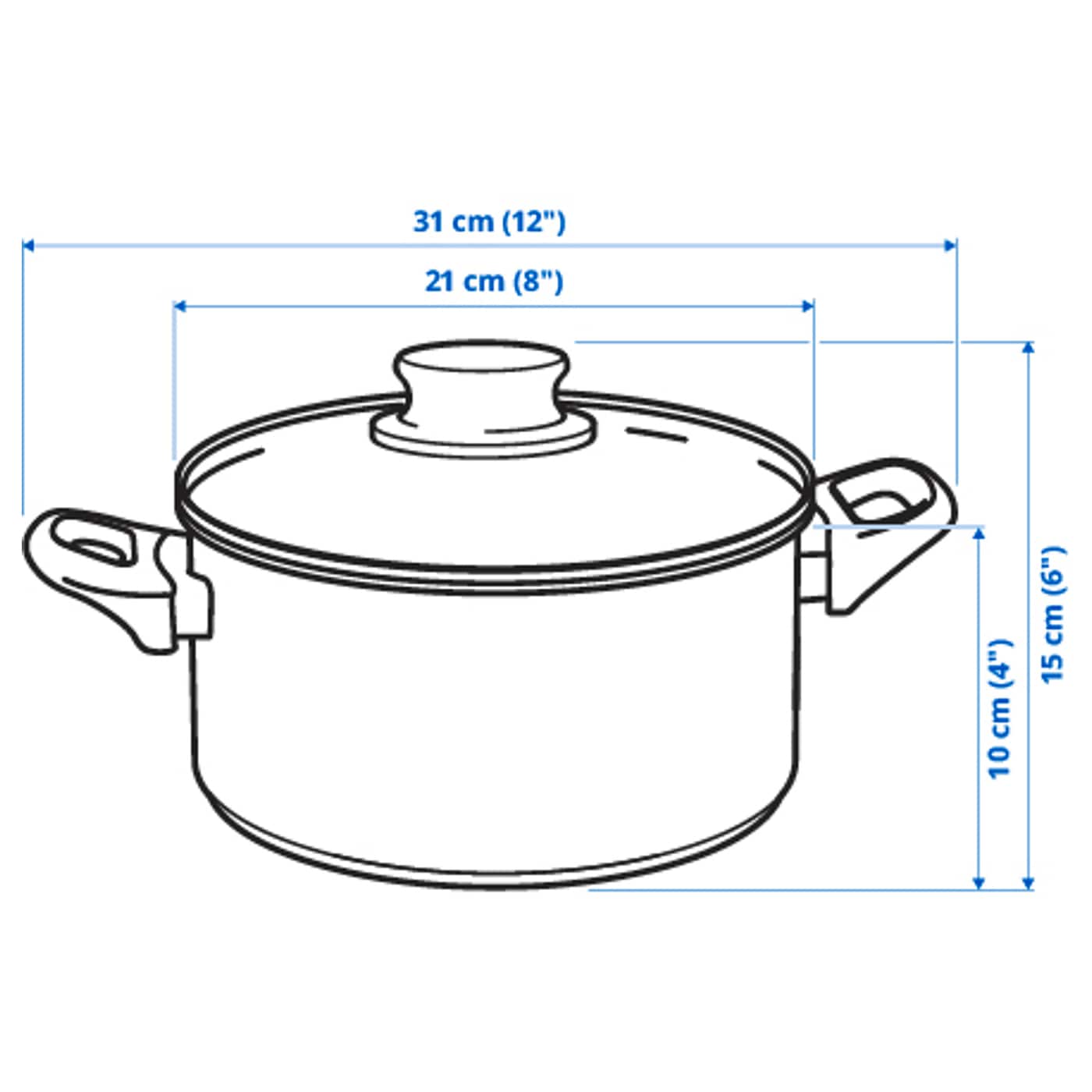 ANNONS pot with lid glass/stainless steel - IKEA