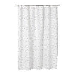VATTENSJÖN shower curtain, white blue/fish, 71x71 - IKEA