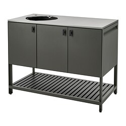 GRILLSKÄR 格礼怀厨房水槽组/储物柜，户外不锈钢- IKEA