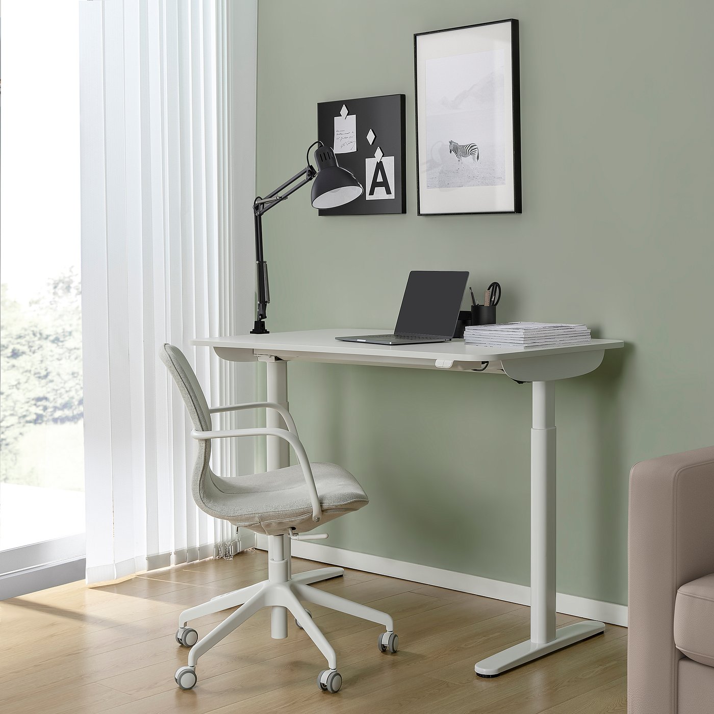 BOLLSIDAN desk sit/stand white IKEA