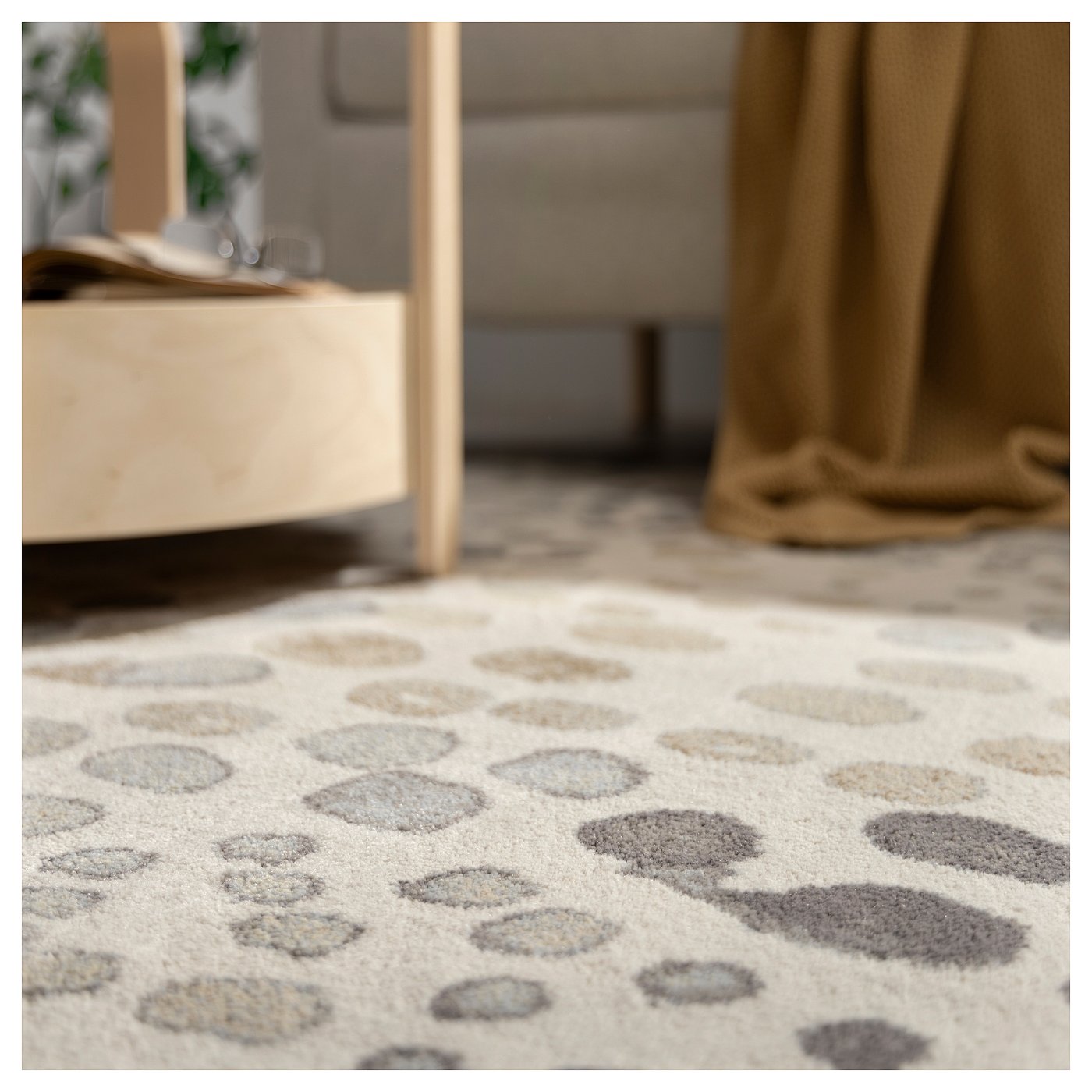 DUBBELFIL rug, low pile dot pattern/beige - IKEA