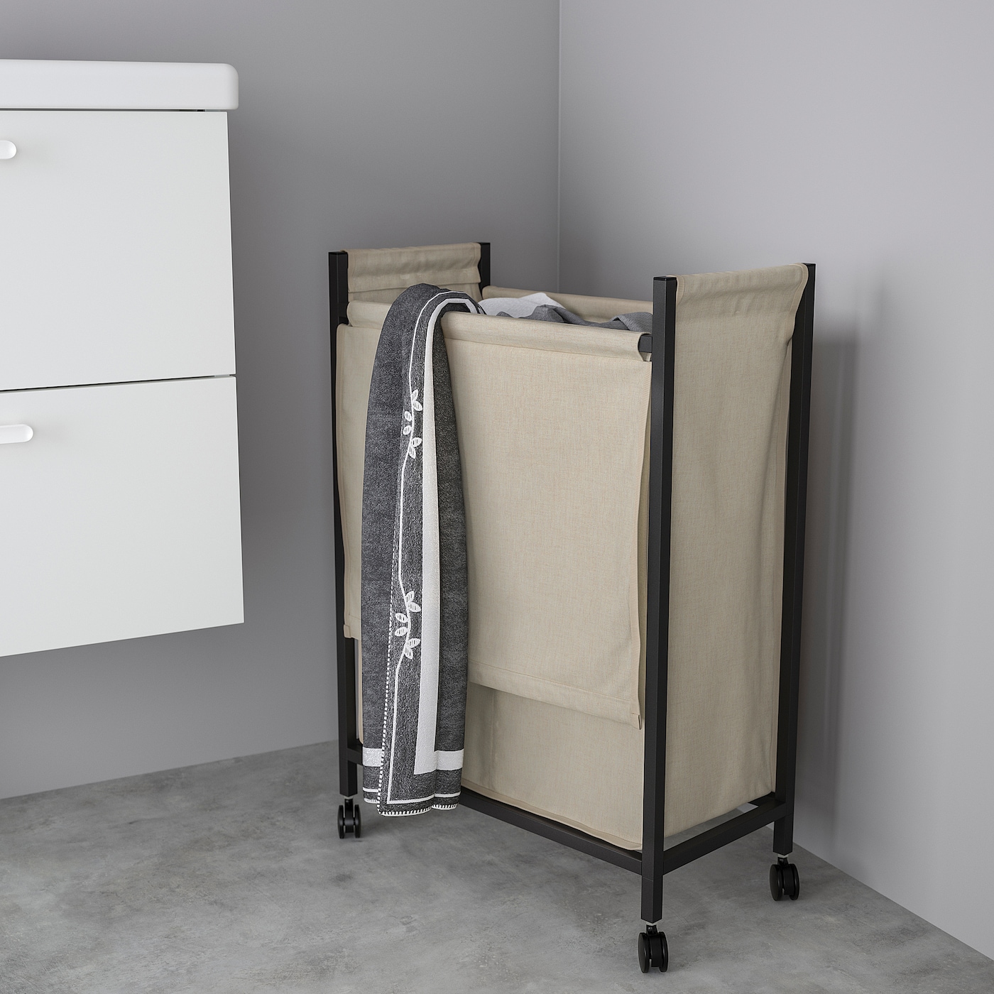 ENHET laundry bag with castors anthracite - IKEA