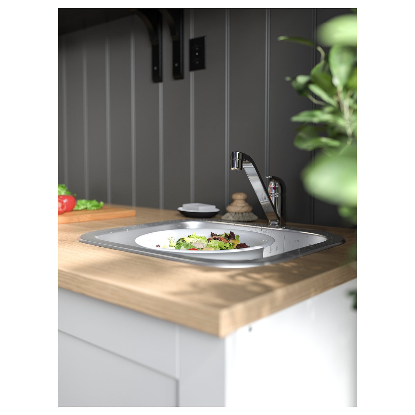 FYNDIG inset sink, 1 bowl stainless steel - IKEA