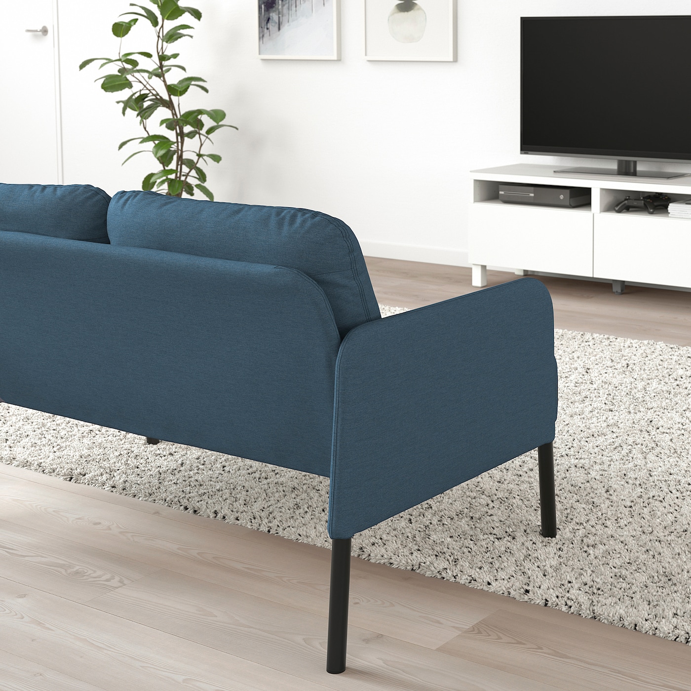 GLOSTAD 2-seat sofa Knisa medium blue - IKEA
