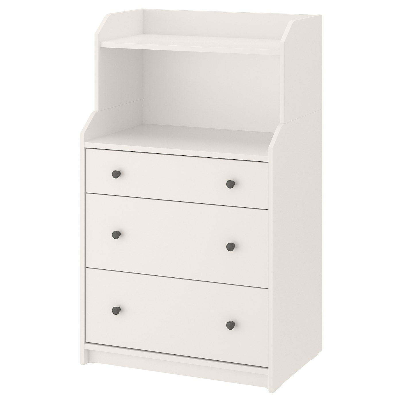HAUGA chest of 3 drawers with shelf white - IKEA