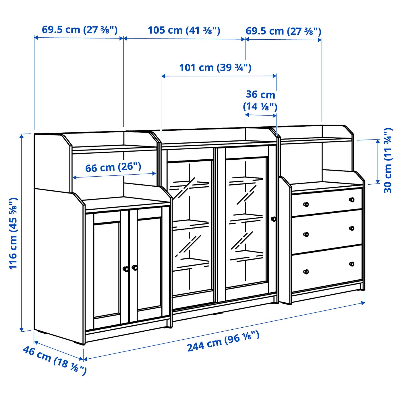 HAUGA storage combination beige - IKEA