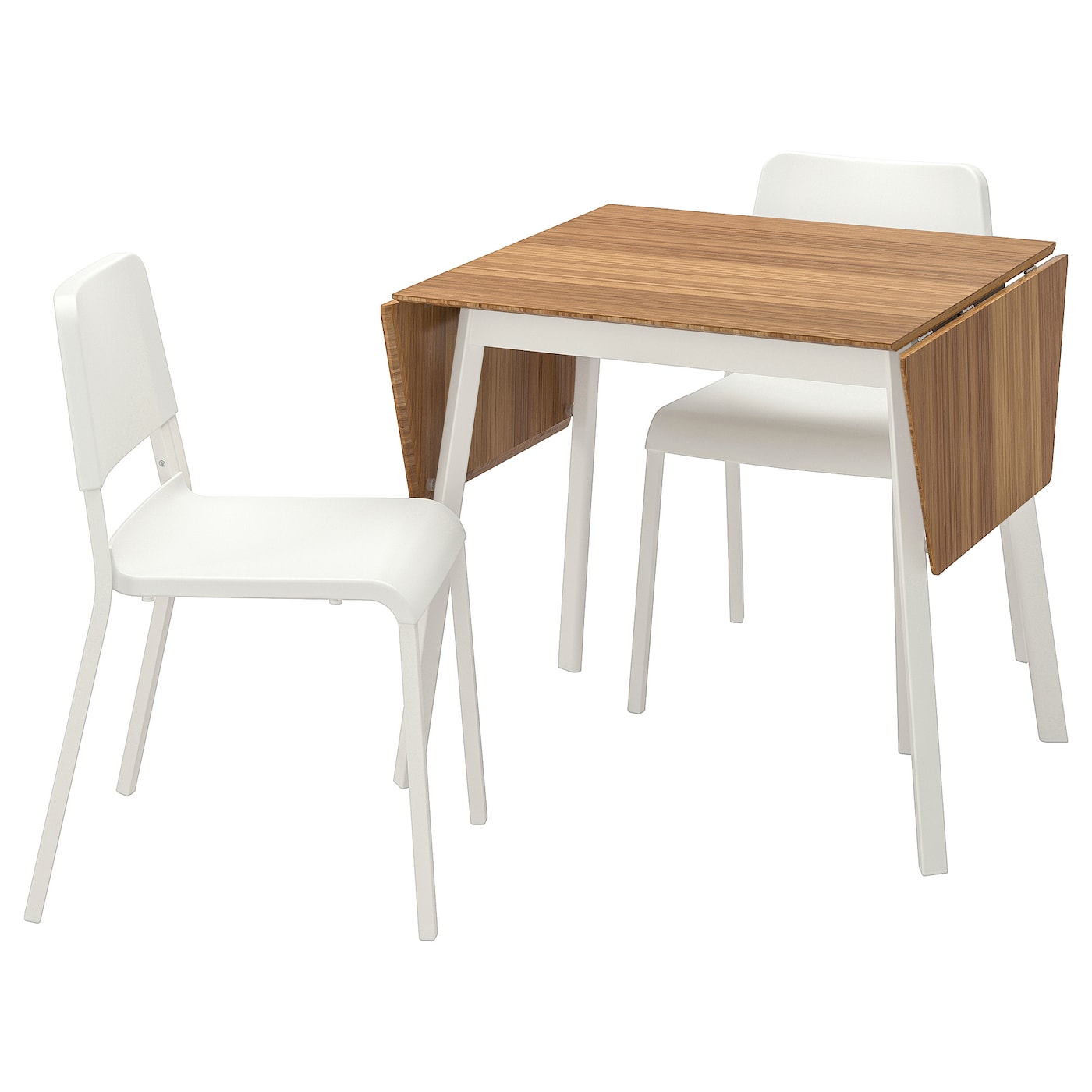IKEA PS 2012 / TEODORES table and 2 chairs bamboo white/white - IKEA