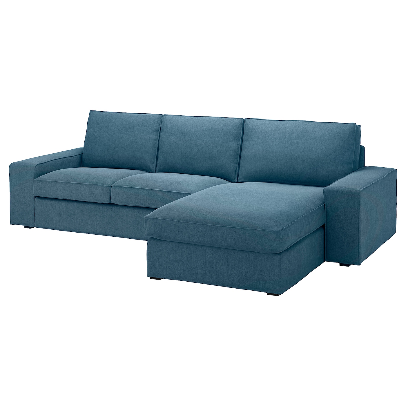 KIVIK 3-seat sofa with chaise longue Tallmyra blue - IKEA
