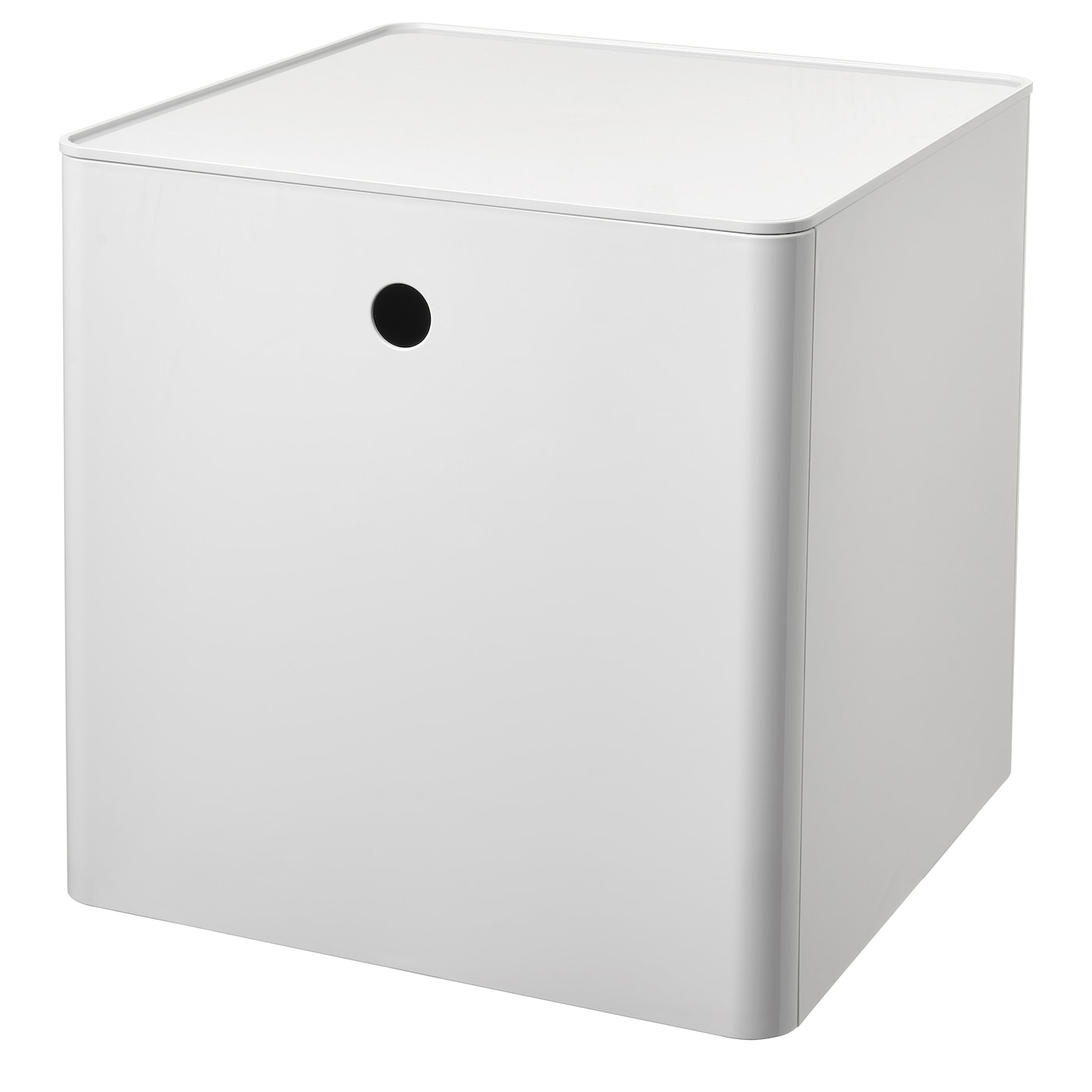 PANSARTAX storage box with lid, transparent gray-blue, 33x33x33 cm