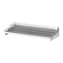 KUNGSFORS rail with 5 hooks and 1 container stainless steel - IKEA