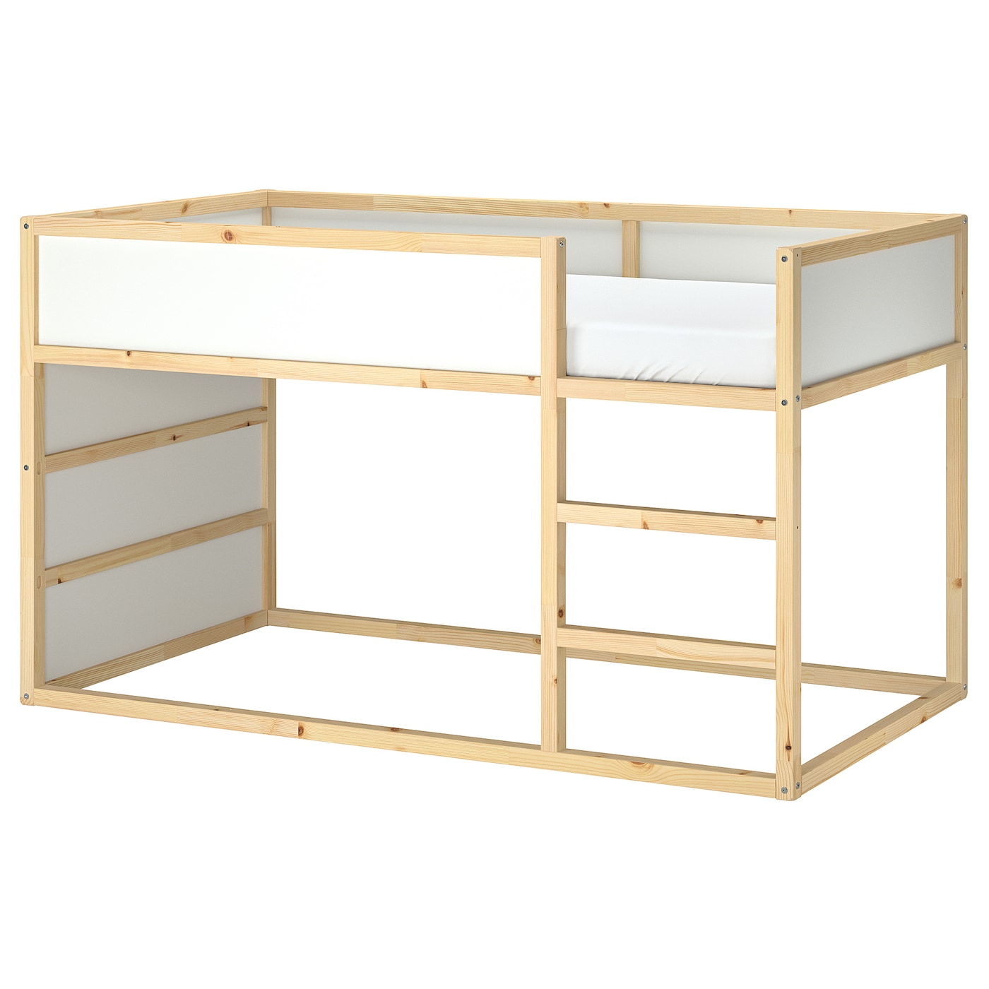 KURA reversible bed white/pine - IKEA