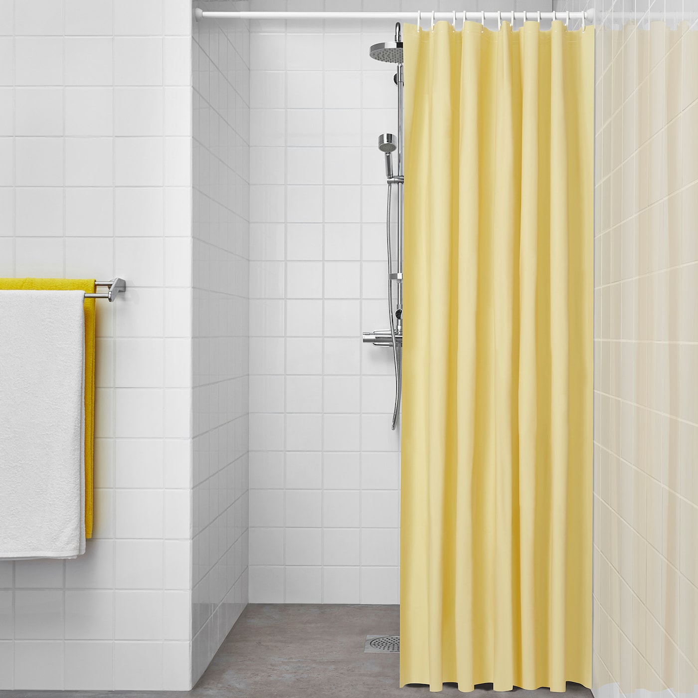 LUDDHAGTORN shower curtain light yellow - IKEA
