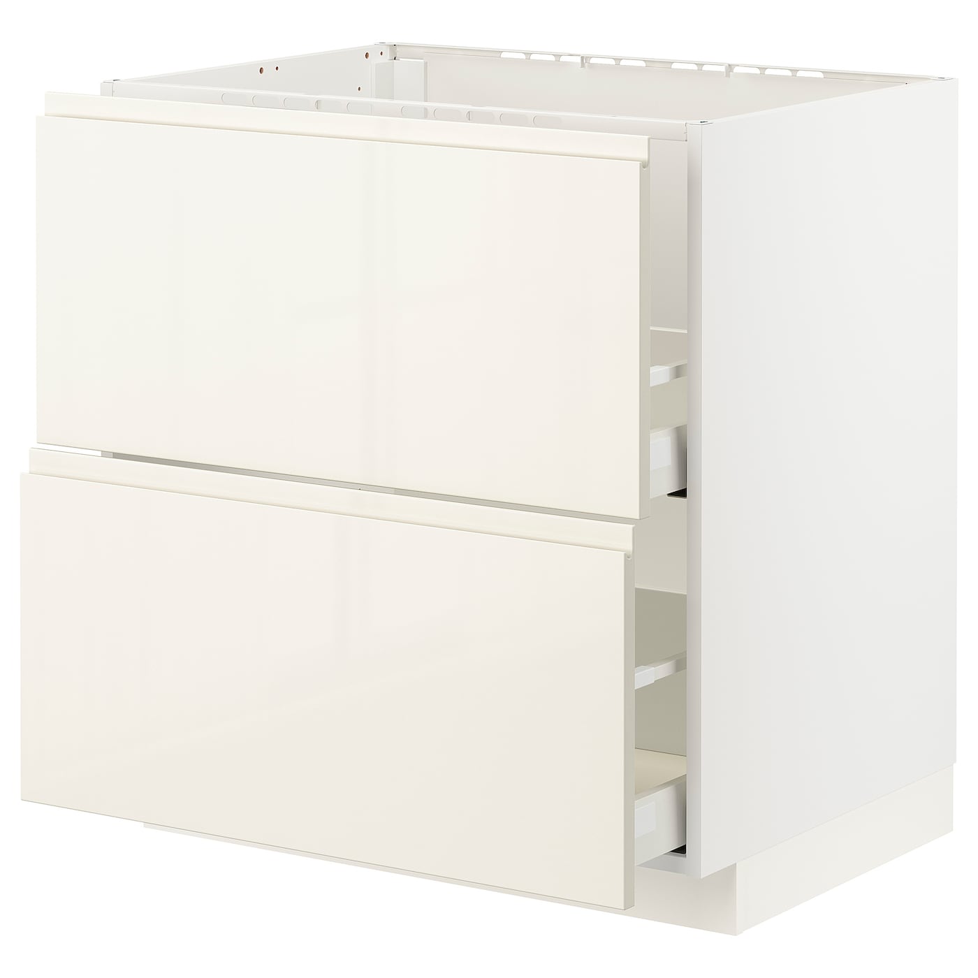METOD / MAXIMERA base cab f sink+2 fronts/2 drawers white/Voxtorp 