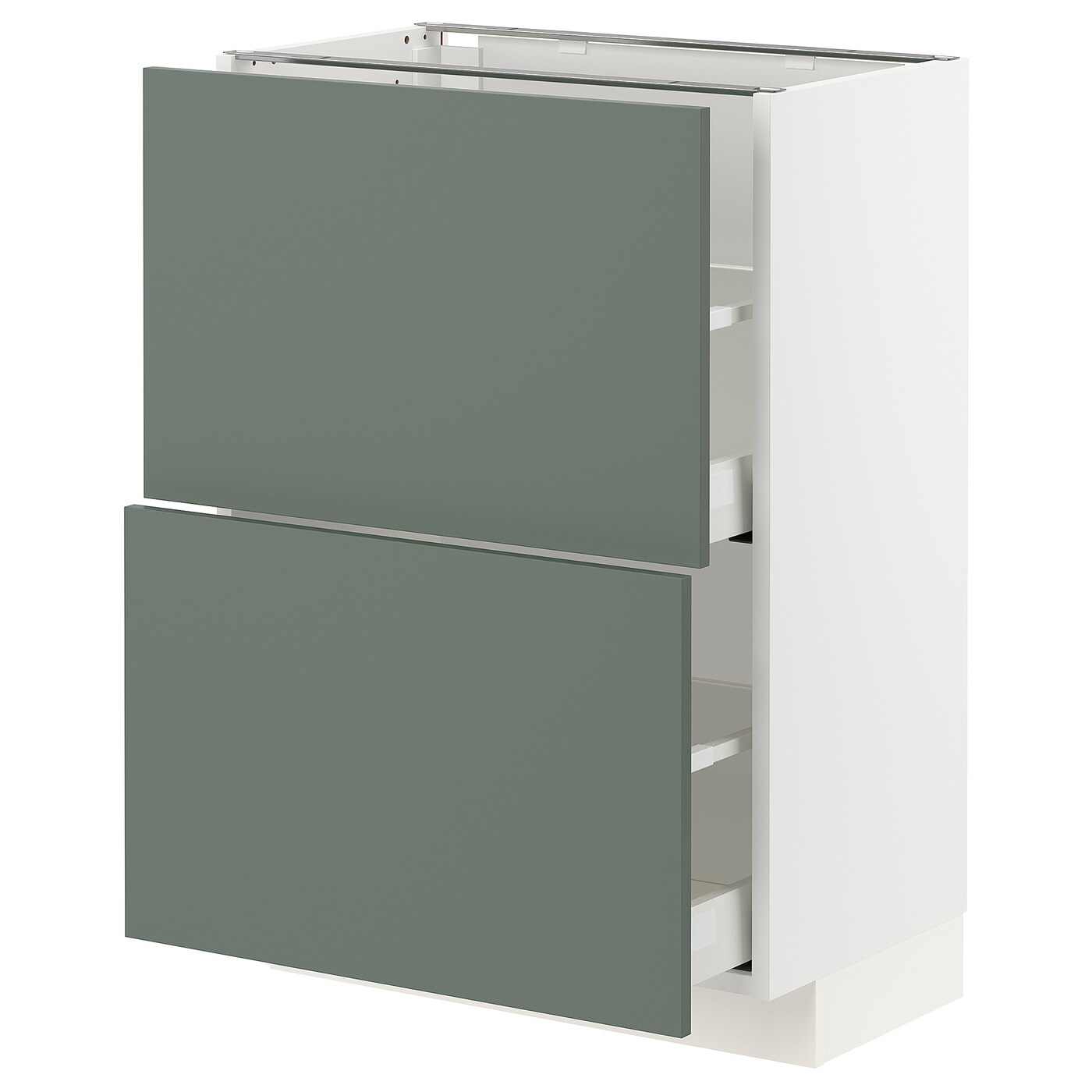 METOD / MAXIMERA base cabinet with 2 drawers white Bodarp/grey 