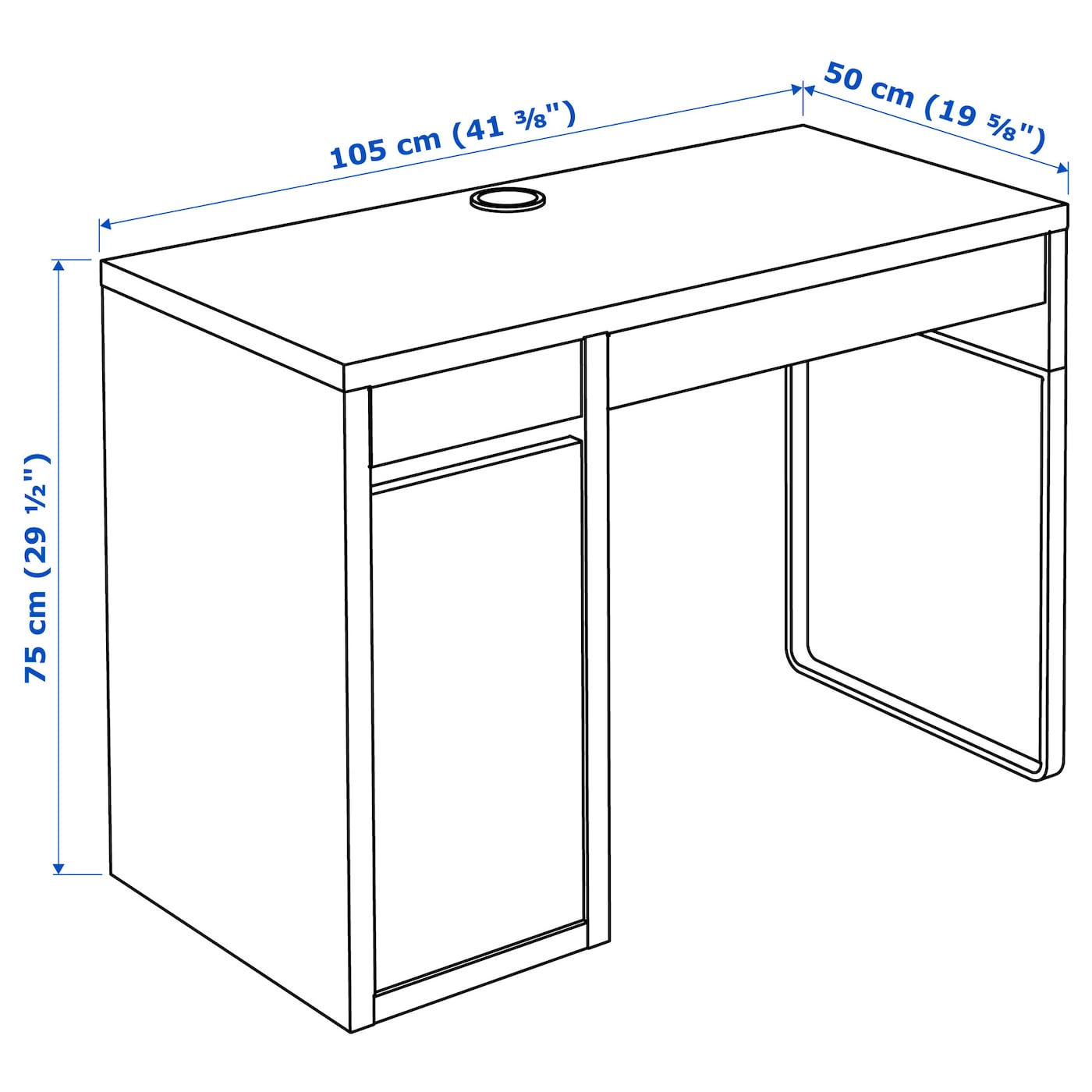 MICKE desk white/anthracite - IKEA