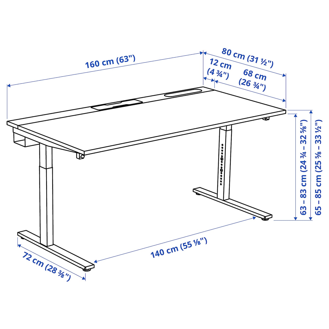 MITTZON desk oak veneer white - IKEA