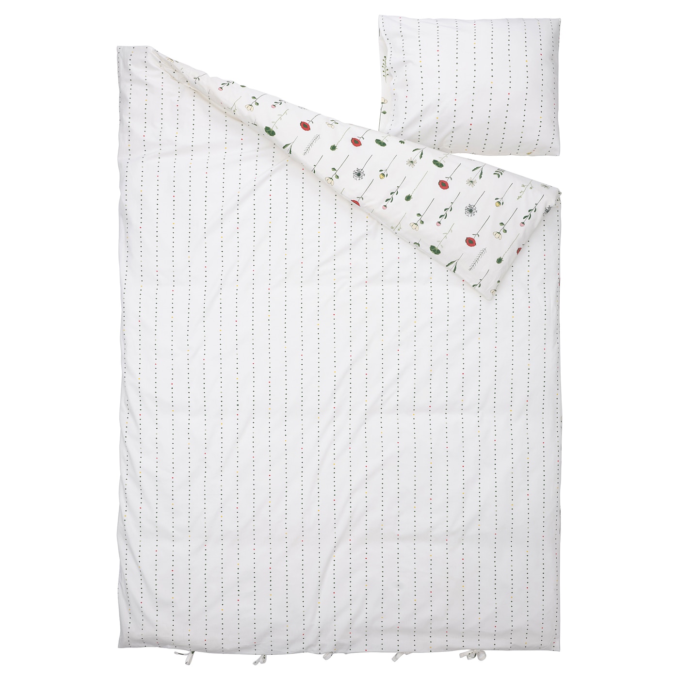 NATTSLÄNDA duvet cover and pillowcase floral pattern multicolour 