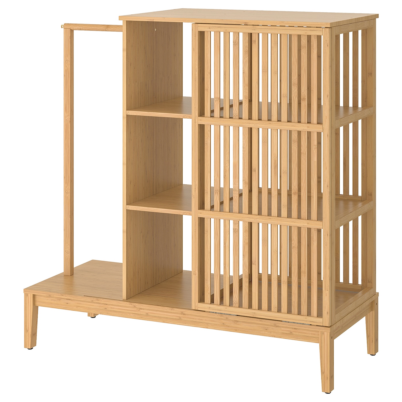 NORDKISA open wardrobe with sliding door bamboo - IKEA