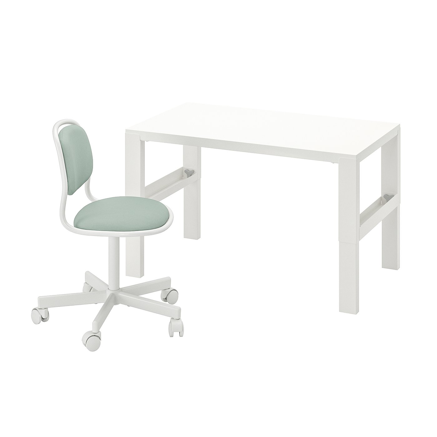 PÅHL/ÖRFJÄLL desk and chair white/light green - IKEA