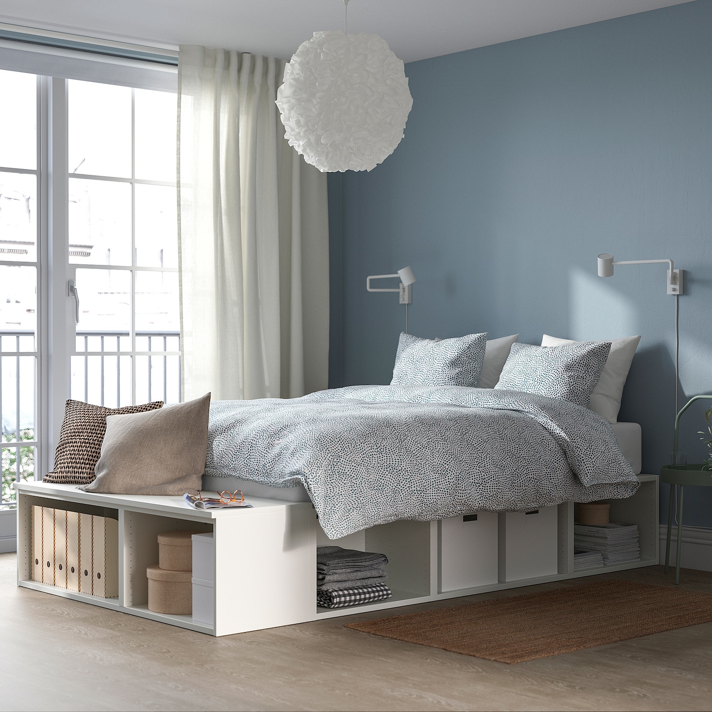PLATSA bed frame with storage white - IKEA