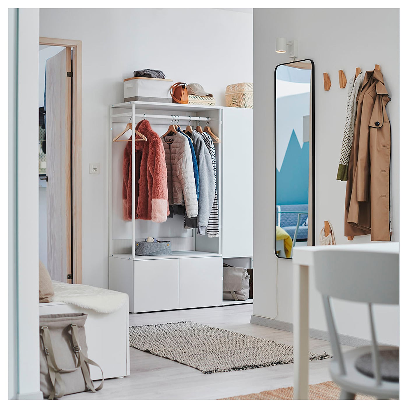 PLATSA wardrobe with 3 doors white/Fonnes white - IKEA