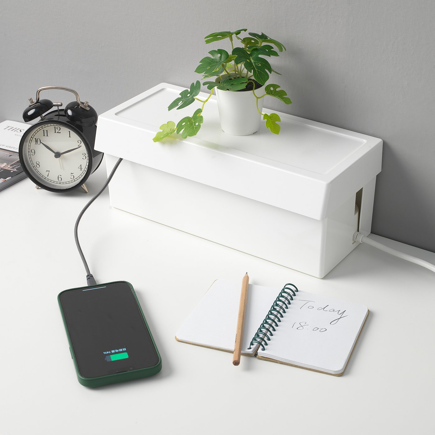 SÄTTING cable management box with lid - IKEA