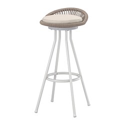 SEGERÖN bar stool, outdoor white/beige/Frösön/Duvholmen beige - IKEA