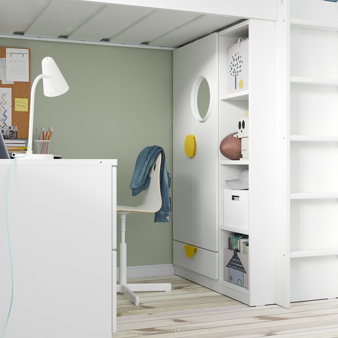 SMÅSTAD loft bed white with frame/with desk with 3 drawers - IKEA