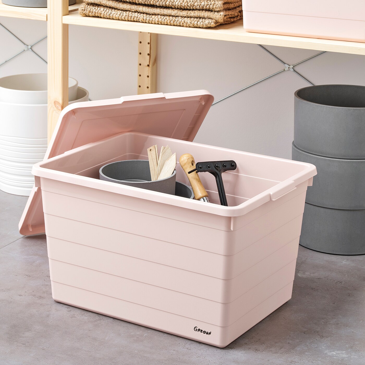 SOCKERBIT box with lid pink - IKEA