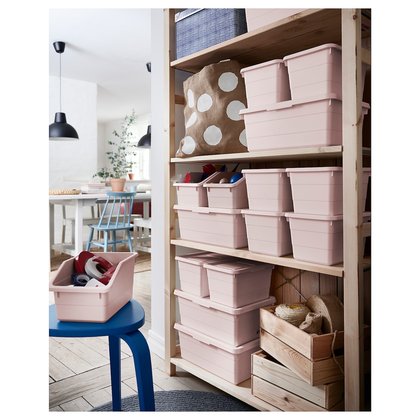 SOCKERBIT box with lid pink - IKEA