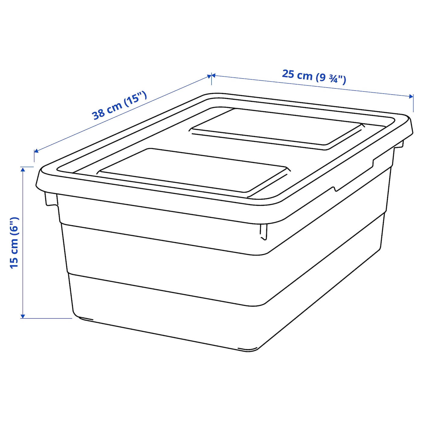 GLIS Box with lid, transparent, 34x21 cm - IKEA