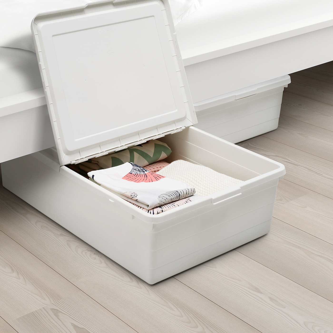 SOCKERBIT storage box with lid white - IKEA