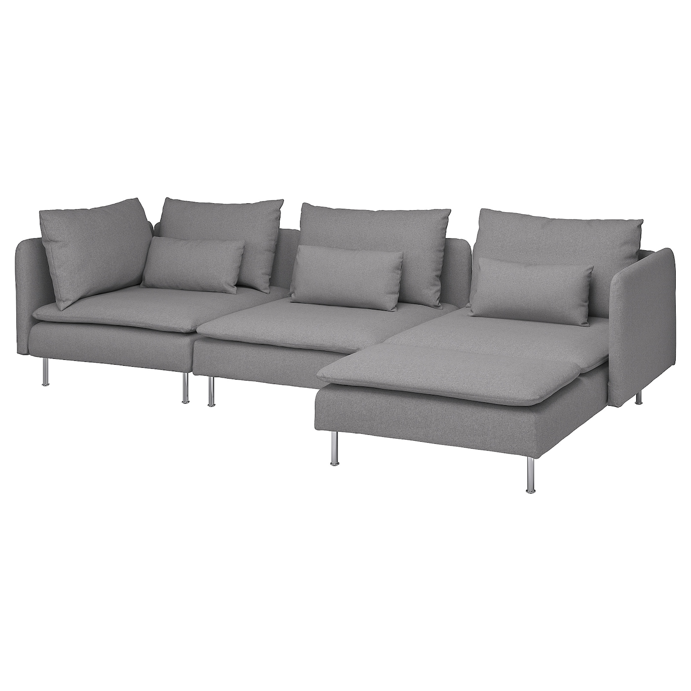 SÖDERHAMN 4-seat sofa with chaise longue Tonerud grey - IKEA