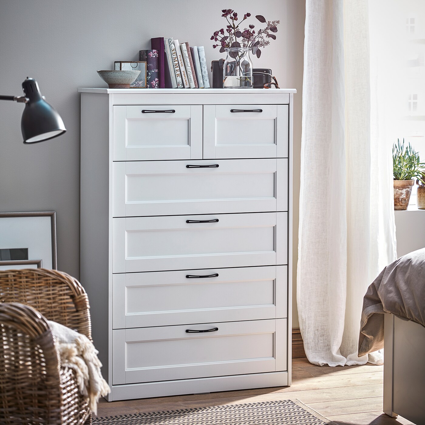 SONGESAND chest of 6 drawers white - IKEA