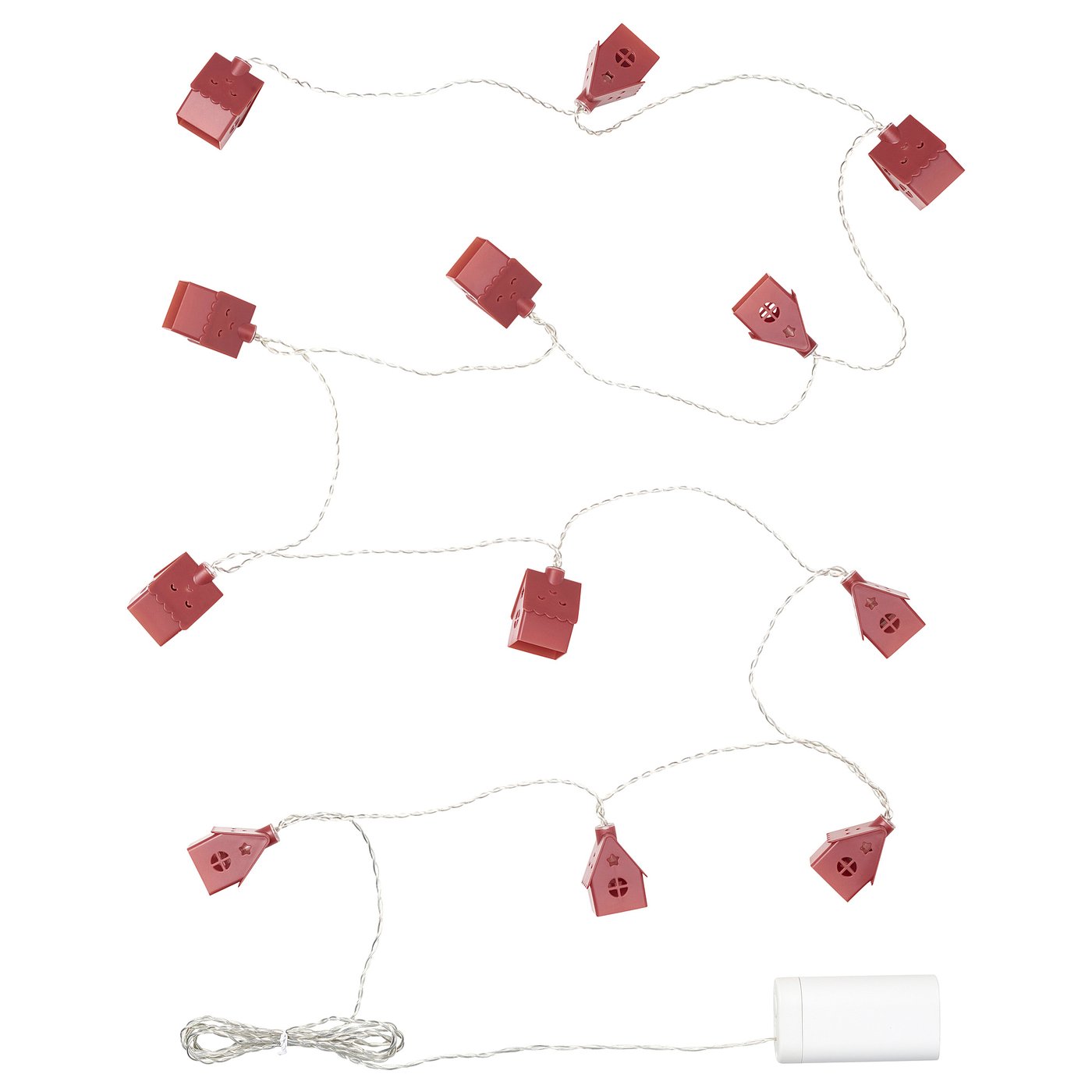 STRÅLA LED lighting chain with 12 lights battery-operated/house - IKEA