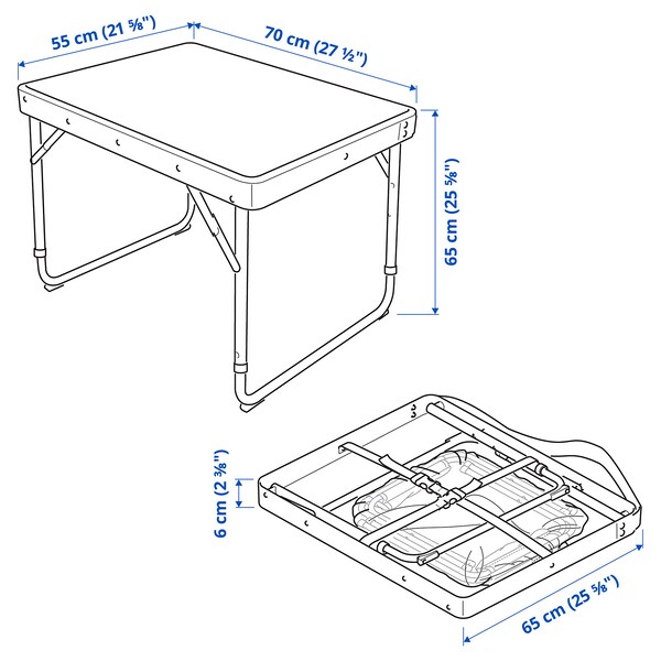 65cm 55cm 2 sections Folding metal