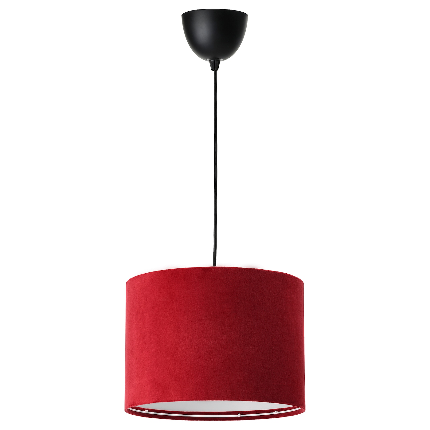 SUNNEBY / MOLNSKIKT pendant lamp black/dark red velvet - IKEA