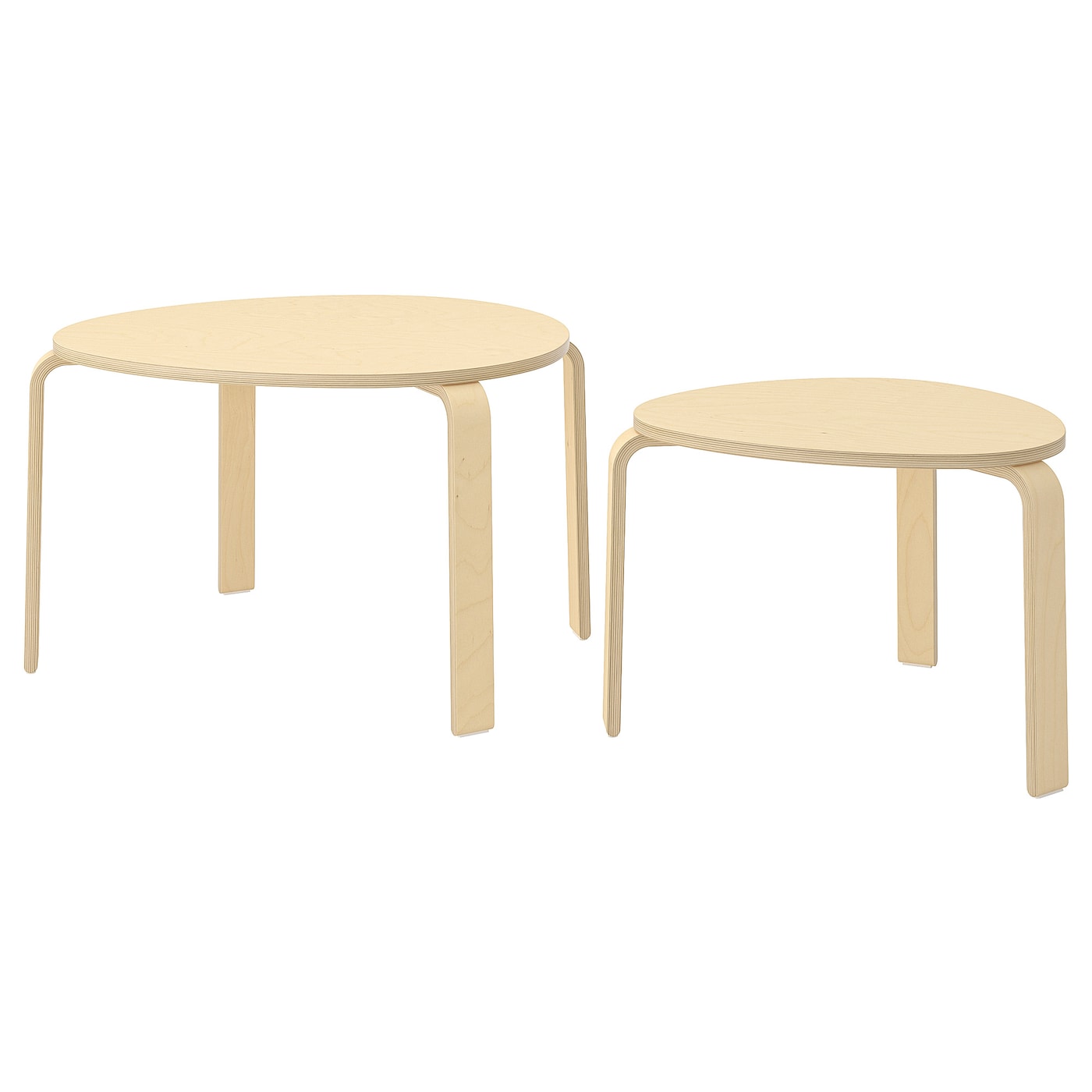 SVALSTA nest of tables, set of 2 birch veneer - IKEA