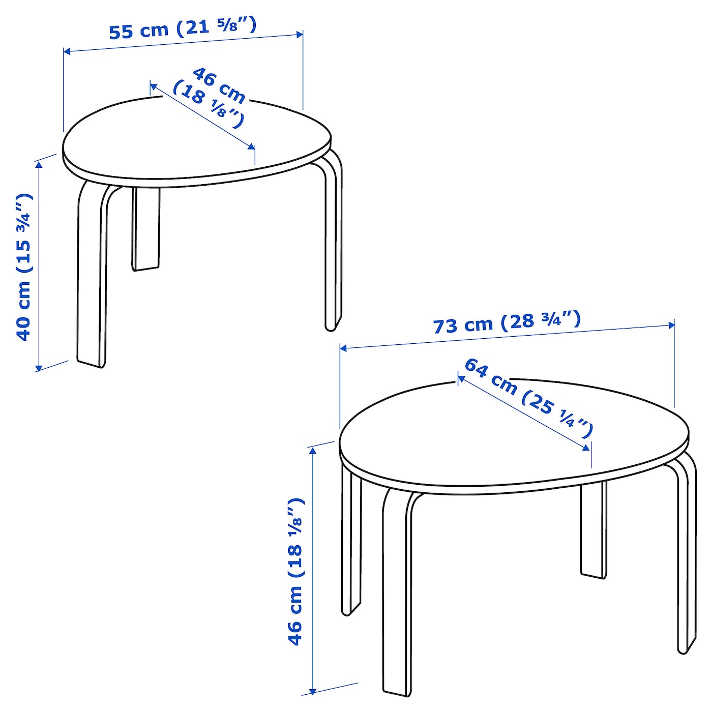 SVALSTA nest of tables, set of 2 birch veneer - IKEA