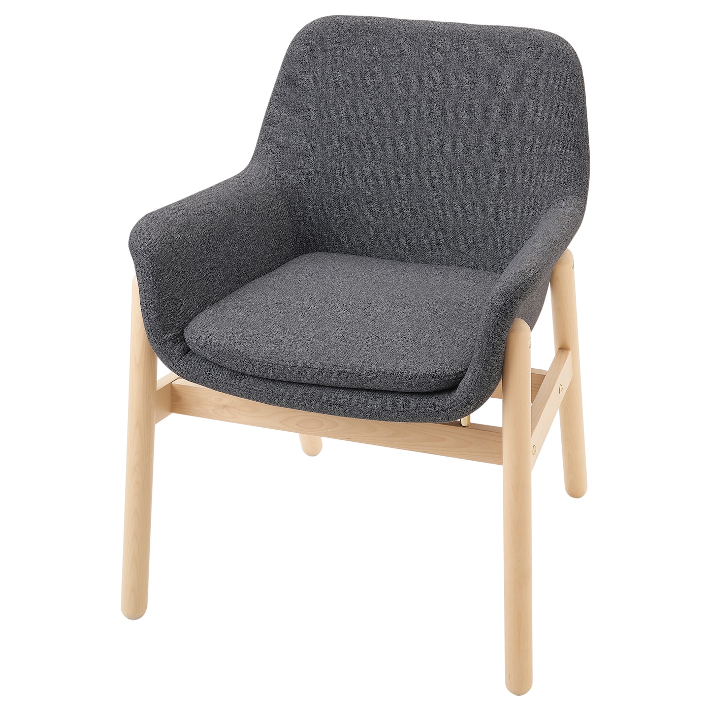 VEDBO chair with armrests birch/Gunnared medium grey - IKEA