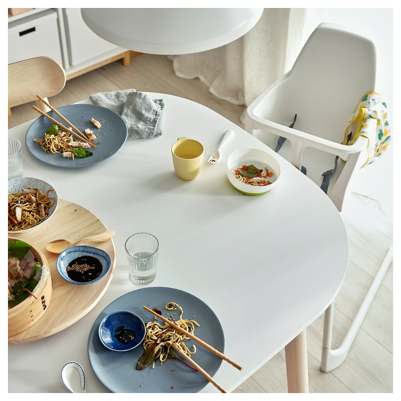 VEDBO / VEDBO table and 4 chairs white/birch - IKEA