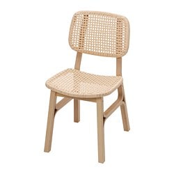 NILSOVE chair with armrests rattan/white - IKEA