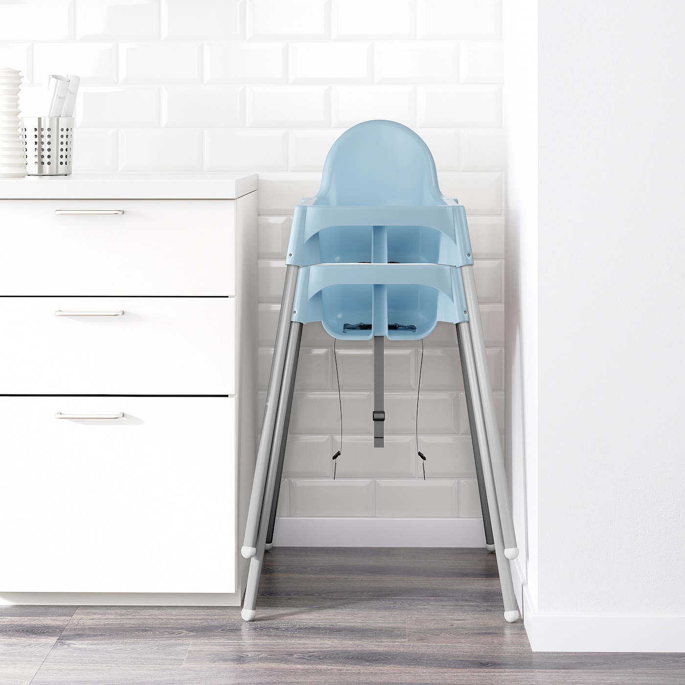 ANTILOP 安迪洛高脚椅浅蓝色/银色- IKEA