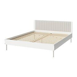 SLATTUM 斯拉图软包床架基尼萨淡灰色- IKEA