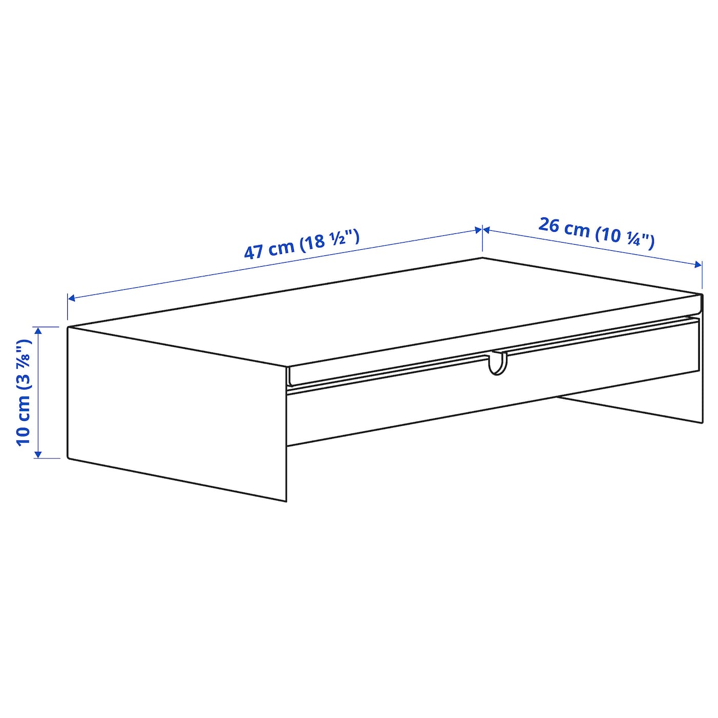 ELLOVEN 爱洛文带抽屉显示器台座煤黑色- IKEA