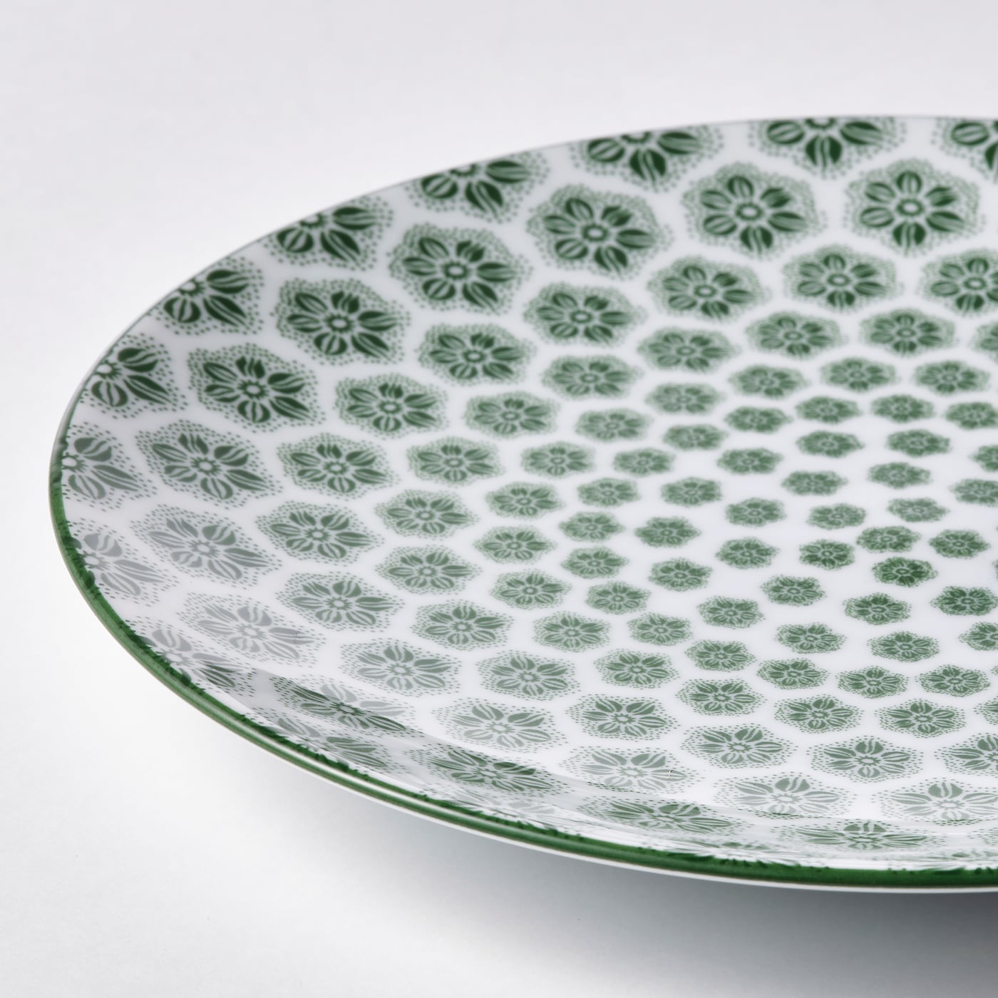 ENTUSIASM 恩图斯奥姆餐盘图案/绿色- IKEA